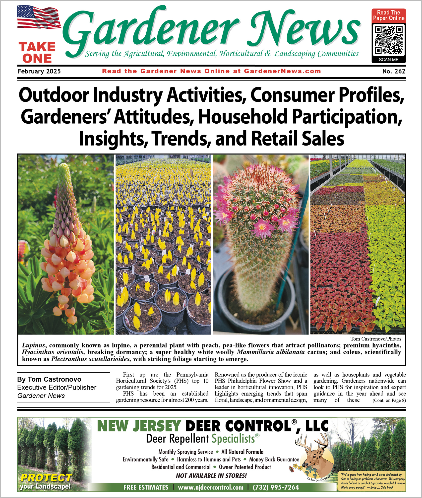 The February 2025 issue of the Gardener News